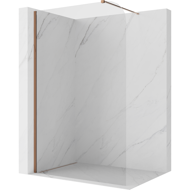 Mexen Kioto-P sprchová stena Walk-in 140 x 200 cm, transparentná 8 mm, ružové zlato - 800-140-101-60-00-P