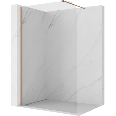 Mexen Kioto-P sprchová stena Walk-in 100 x 200 cm, transparentná 8 mm, brúsená meď - 800-100-101-65-00-P