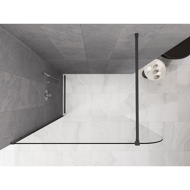 Mexen Kioto-P sprchová stena Walk-in 100 x 200 cm, priehľadná 8 mm, brúsená zbraňová šedá - 800-100-101-66-00-P