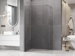 Mexen Kioto-P sprchová stena Walk-in 110 x 200 cm, priehľadná 8 mm, brúsený nikel - 800-110-101-97-00-P
