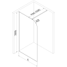 Mexen Kioto-P sprchová stena Walk-in 140 x 200 cm, transparentná 8 mm, brúsený nikel - 800-140-101-97-00-P