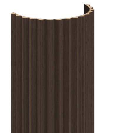 Mexen Ovalo 01 ryhované elastické stenné lamely 280 x 36 cm, technická dyha, Mocca Dub - S130-280-01-045
