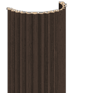 Mexen Ovalo 01 ryhované elastické stenné lamely 280 x 36 cm, technická dyha, Mocca Dub - S130-280-01-045