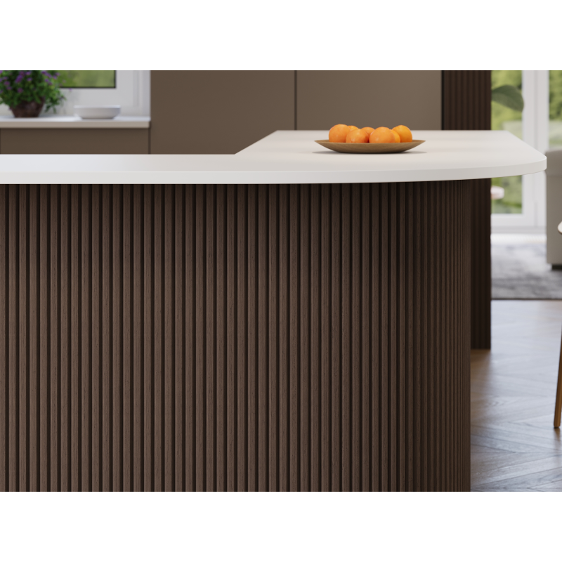 Mexen Ovalo 02 stenové lamely s ryhovaním pružné 280 x 36 cm, technická dyha, Dub Mocca - S130-280-02-045
