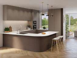 Mexen Ovalo 03 lamely na stenu ryhované elastické 280 x 36 cm, technická dyha, Dub Mocca - S130-280-03-045