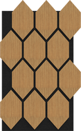 Mexen Form 01 vzorka akustického stenového panelu, plsť 9 mm, technická dyha, Dub Classic - S111-01-041-S