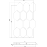 Mexen Form 01 vzorka akustického nástenného panelu, plsť 9 mm, technická dyha, Svetlý orech - S111-01-047-S