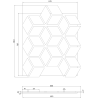Mexen Form 02 vzorka akustického nástenného panelu, plsť 9 mm, technická dyha, Biely Dub - S111-02-040-S
