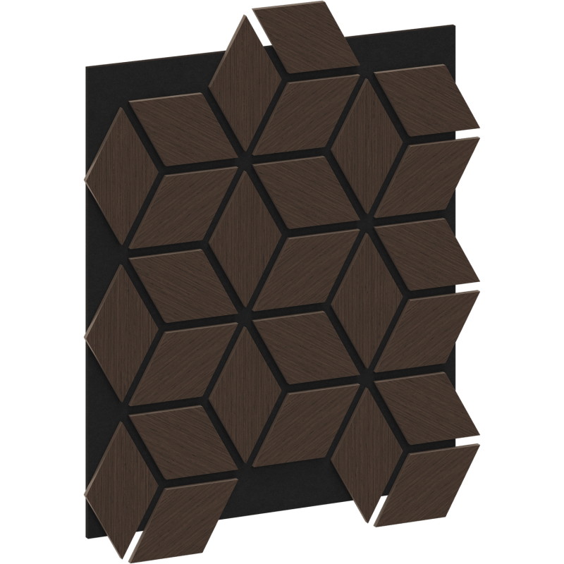 Mexen Form 02 vzorka akustického nástenného panelu, plsť 9 mm, technická dýha, Dub Mocca - S111-02-045-S