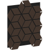 Mexen Form 02 vzorka akustického nástenného panelu, plsť 9 mm, technická dýha, Dub Mocca - S111-02-045-S