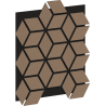 Mexen Form 02 vzorka akustického stenového panelu, plsť 9 mm, technická dyha, Svetlý Orech - S111-02-047-S