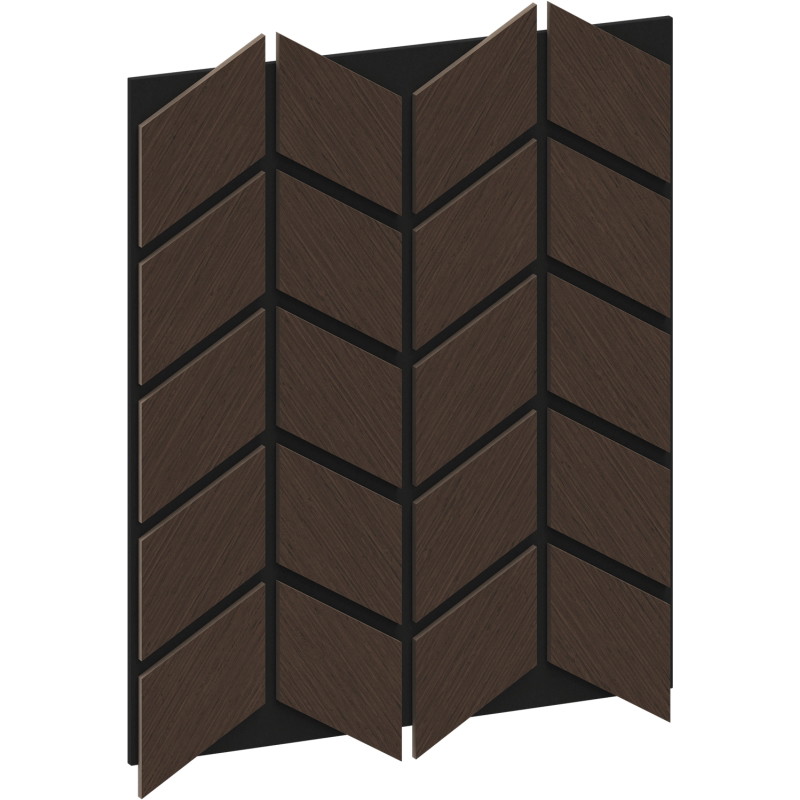 Mexen Form 03 ukážka akustického stenového panelu, plsť 9 mm, technická dyha, Dub Mocca - S111-03-045-S