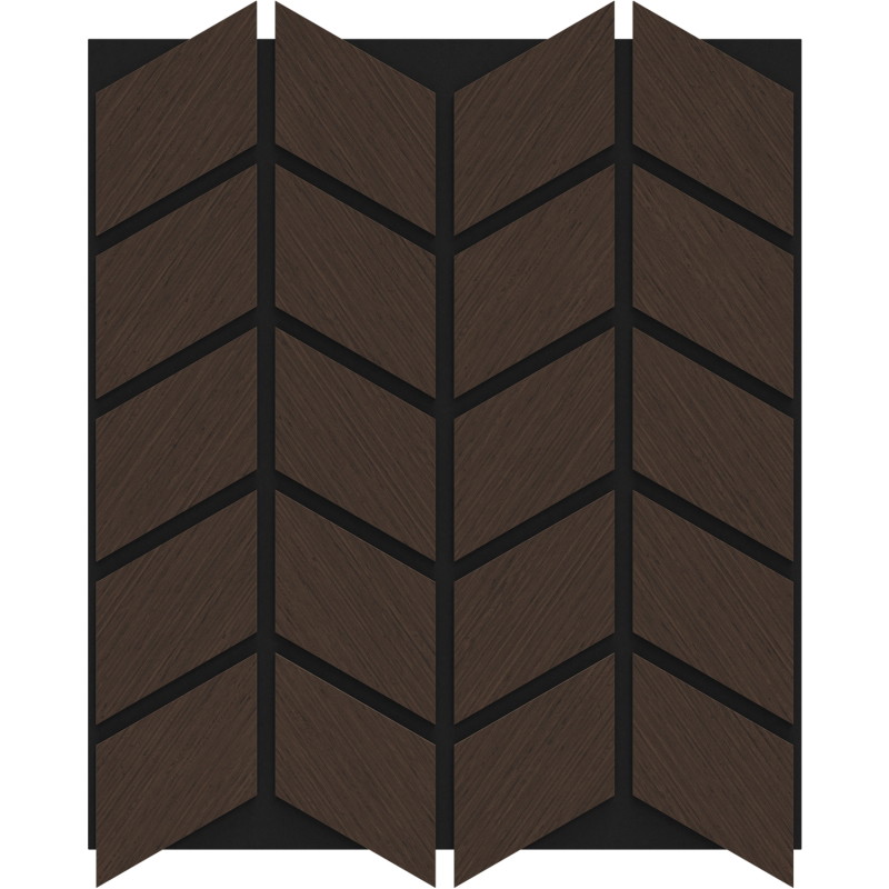 Mexen Form 03 ukážka akustického stenového panelu, plsť 9 mm, technická dyha, Dub Mocca - S111-03-045-S