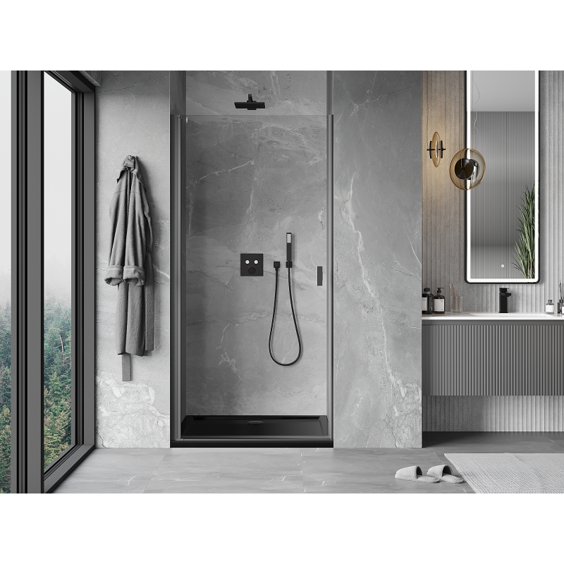 Mexen Mist-B otváracie sprchové dvere 60 cm, transparentné, gun metal - 8A2-060-000-95-00