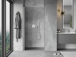 Mexen Mist-B otváracie sprchové dvere 70 cm, priehľadné, brúsený nikel - 8A2-070-000-97-00