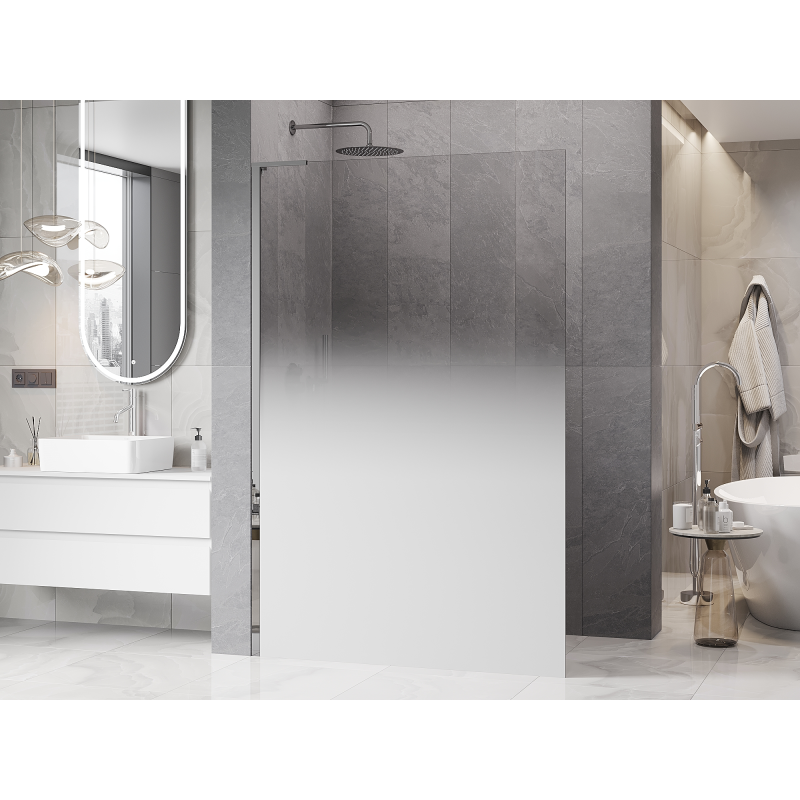 Mexen Kioto L sprchová stena Walk-in 80 x 200 cm, biely ombre 8 mm, chróm - 800-080-103-01-86