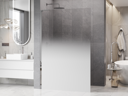 Mexen Kioto L sprchová stena Walk-in 100 x 200 cm, biela ombre 8 mm, chróm - 800-100-103-01-86