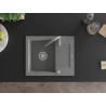 Mexen Enzo granitový drez 1-komorový s odkvapkávačom a kuchynskou batériou Telma, sivý - 6506-71-670200-71