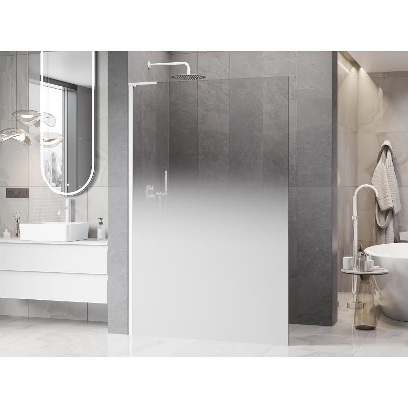Mexen Kioto L sprchová stena Walk-in 90 x 200 cm, biela ombre 8 mm, biela - 800-090-103-20-86