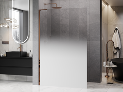 Mexen Kioto L sprchová stena Walk-in 70 x 200 cm, biele ombre 8 mm, ružové zlato - 800-070-103-60-86