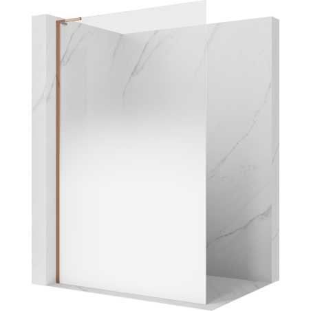 Mexen Kioto L Sprchová stena Walk-in 90 x 200 cm, ombre biela 8 mm, ružové zlato - 800-090-103-60-86