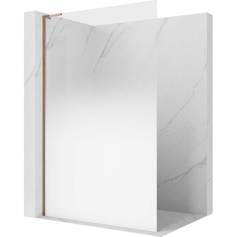 Mexen Kioto L sprchová stena Walk-in 100 x 200 cm, ombre biela 8 mm, ružové zlato - 800-100-103-60-86