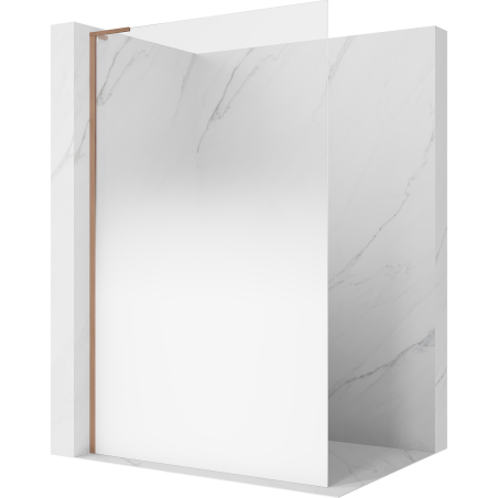 Mexen Kioto L sprchová stena Walk-in 90 x 200 cm, ombre biela 8 mm, brúsená meď - 800-090-103-65-86