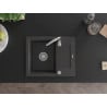 Mexen Enzo granitový drez s odkvapkávačom a kuchynskou batériou Telma, čierny s bodkami - 6506-76-670200-00