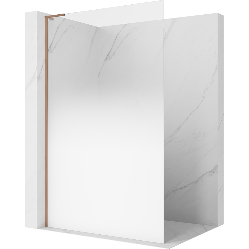 Mexen Kioto L sprchová stena Walk-in 120 x 200 cm, biela ombre 8 mm, kartáčovaná meď - 800-120-103-65-86