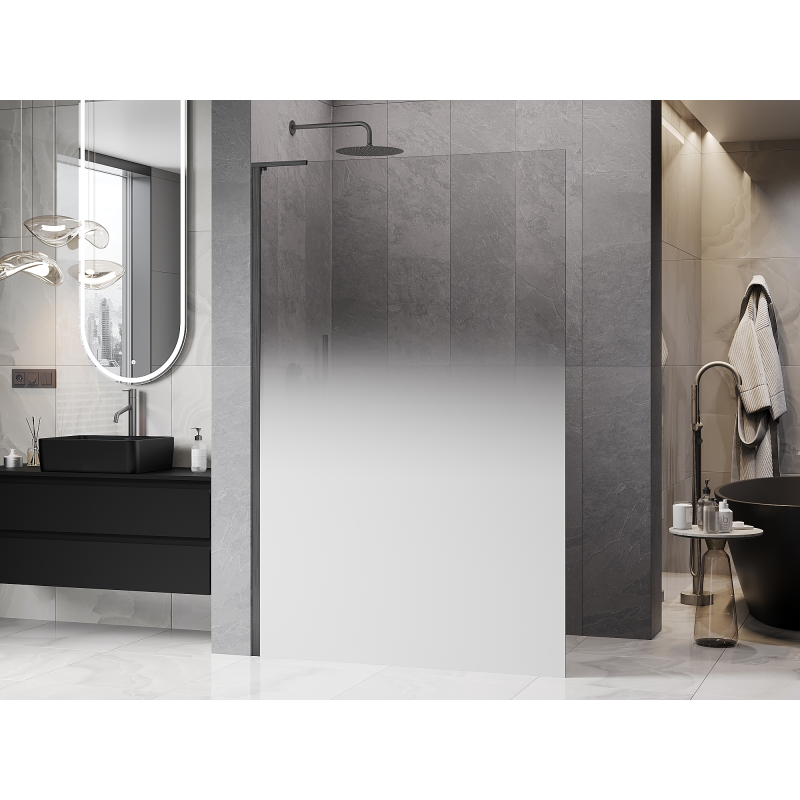 Mexen Kioto L sprchová stena Walk-in 90 x 200 cm, ombre biela 8 mm, gun gray brúsená - 800-090-103-66-86