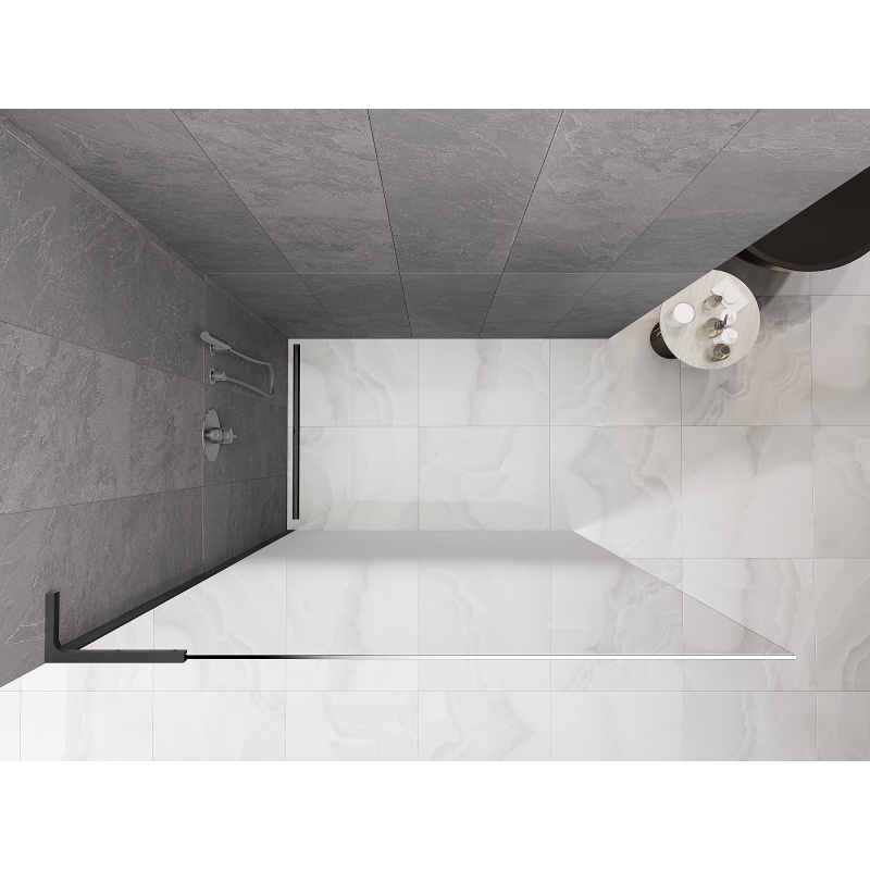 Mexen Kioto L sprchová stena Walk-in 90 x 200 cm, ombre biela 8 mm, gun gray brúsená - 800-090-103-66-86