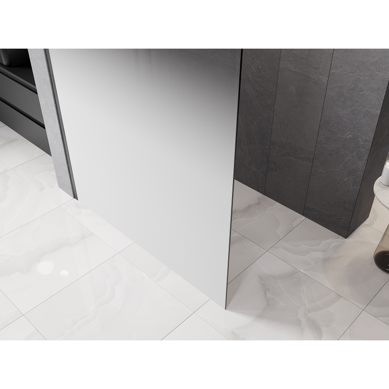 Mexen Kioto L Sprchová stena Walk-in 100 x 200 cm, biela ombre 8 mm, brúsená gun gray - 800-100-103-66-86