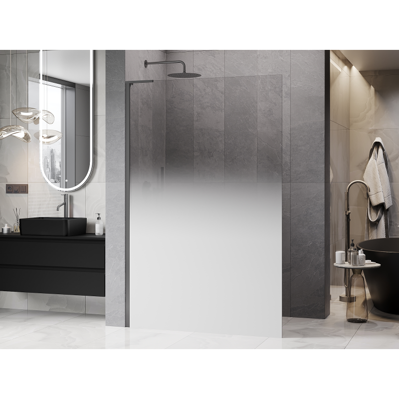 Mexen Kioto L sprchová stena Walk-in 90 x 200 cm, biela ombre 8 mm, gun metal - 800-090-103-95-86