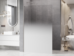 Mexen Kioto L sprchová stena Walk-in 70 x 200 cm, ombre biela 8 mm, brúsený nikel - 800-070-103-97-86