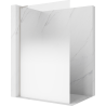 Mexen Kioto L sprchová stena Walk-in 80 x 200 cm, biela ombre 8 mm, brúsený nikel - 800-080-103-97-86