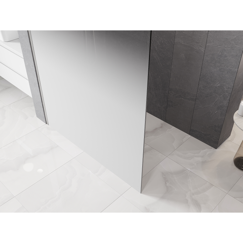 Mexen Kioto L sprchová stena Walk-in 120 x 200 cm, biela ombre 8 mm, brúsený nikel - 800-120-103-97-86