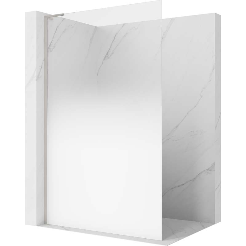 Mexen Kioto L sprchová stena Walk-in 120 x 200 cm, biela ombre 8 mm, brúsený nikel - 800-120-103-97-86