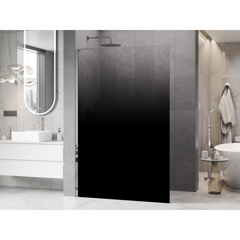 Mexen Kioto L sprchová stena Walk-in 90 x 200 cm, čierna ombre 8 mm, chróm - 800-090-103-01-76