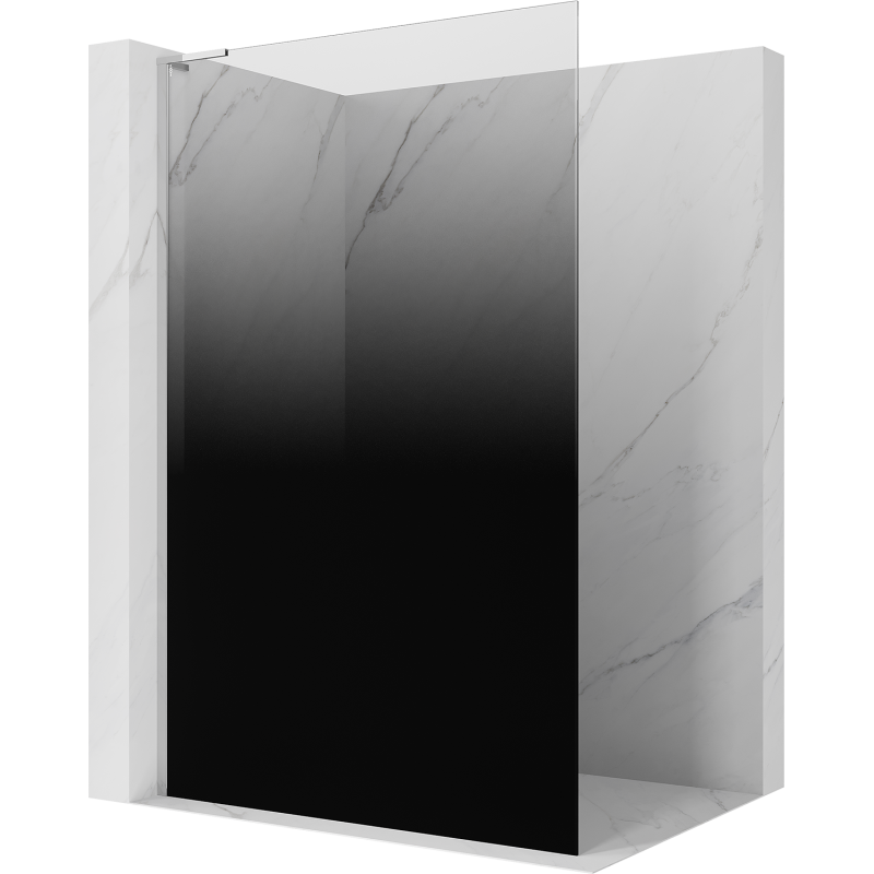 Mexen Kioto L sprchová stena Walk-in 90 x 200 cm, čierna ombre 8 mm, chróm - 800-090-103-01-76