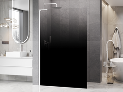 Mexen Kioto L sprchová stena Walk-in 120 x 200 cm, čierna ombre 8 mm, biela - 800-120-103-20-76