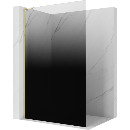Mexen Kioto L sprchová stena Walk-in 110 x 200 cm, čierne ombre 8 mm, zlatá - 800-110-103-50-76