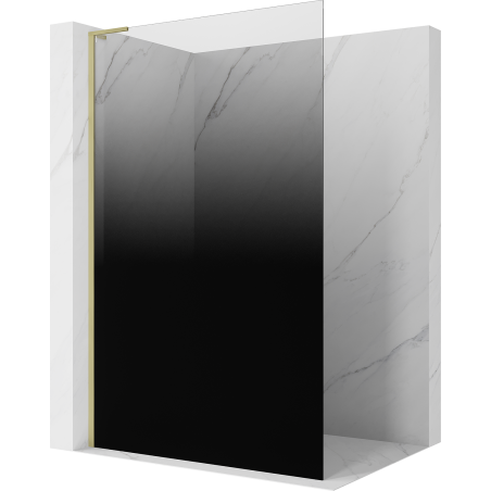 Mexen Kioto L sprchová stena Walk-in 90 x 200 cm, čierny ombre 8 mm, zlatá kartáčovaná - 800-090-103-55-76