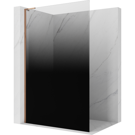 Mexen Kioto L sprchová stena Walk-in 90 x 200 cm, čierne ombre 8 mm, ružové zlato - 800-090-103-60-76