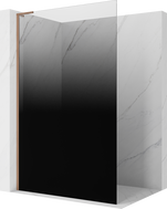 Mexen Kioto L sprchová stena Walk-in 70 x 200 cm, čierne ombre 8 mm, brúsená meď - 800-070-103-65-76