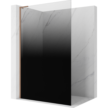 Mexen Kioto L sprchová stena Walk-in 80 x 200 cm, ombre čierna 8 mm, kartáčovaná meď - 800-080-103-65-76