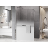 Mexen Kioto+ sprchová stena s poličkou Walk-in 150 x 200 cm, biela ombre 8 mm, chróm - 800-150-121-01-86