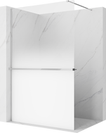 Mexen Kioto+ sprchová stena s poličkou Walk-in 150 x 200 cm, biela ombre 8 mm, chróm - 800-150-121-01-86