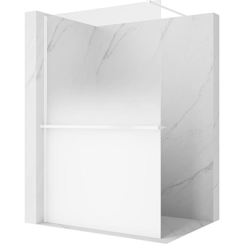 Mexen Kioto+ sprchová stena s poličkou Walk-in 90 x 200 cm, ombre biela 8 mm, biela - 800-090-121-20-86