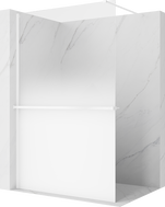 Mexen Kioto+ sprchová stena s poličkou Walk-in 90 x 200 cm, ombre biela 8 mm, biela - 800-090-121-20-86