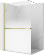 Mexen Kioto+ sprchová stena s poličkou Walk-in 120 x 200 cm, biela ombre 8 mm, zlatá - 800-120-121-50-86